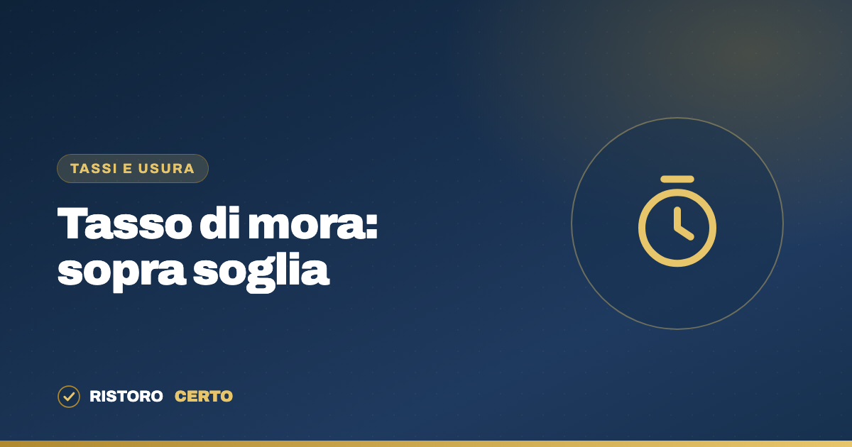 Tasso di mora sopra soglia: quando la penale è usuraria